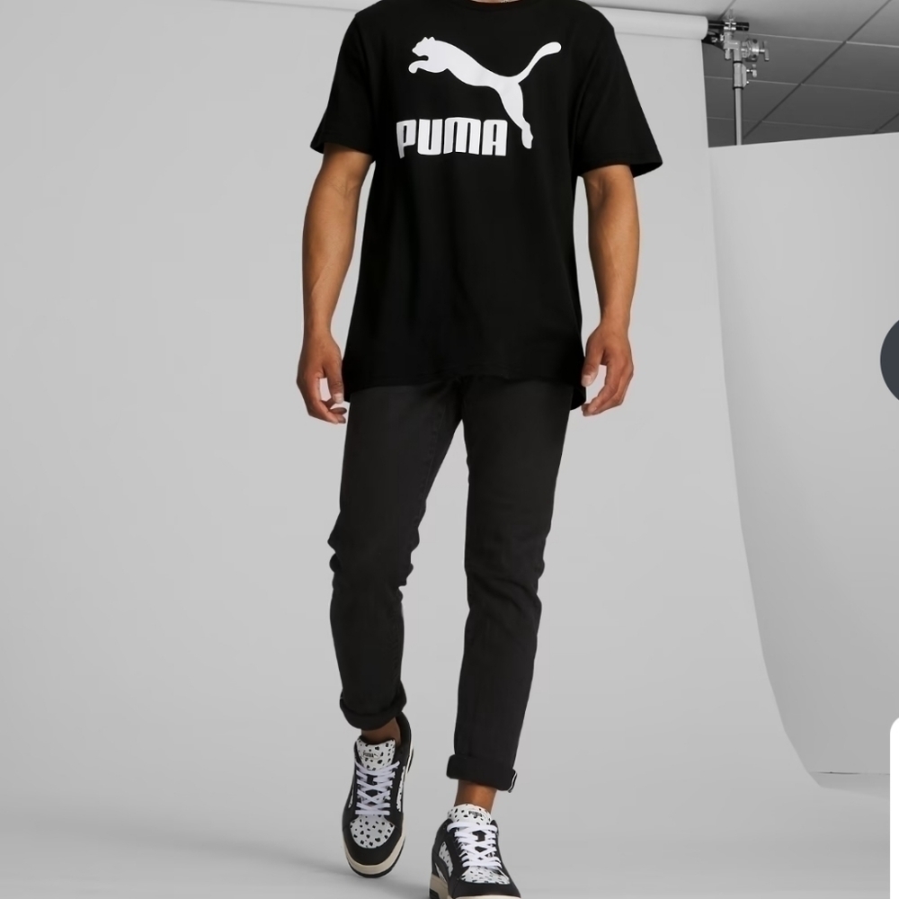 Puma Men's Classic Black Logo Short Sleeve Shirt